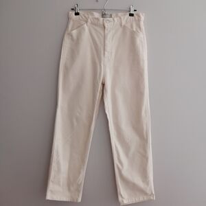 Everlane The Moleskin Way-High Pants Beige High Rise Ankle Straight Leg Size 8